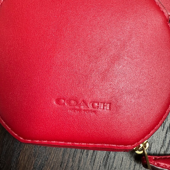 COACH X Disney Mickey Mouse Ears Red Leather Limited Edition Coin Purse - Picture 3 of 9